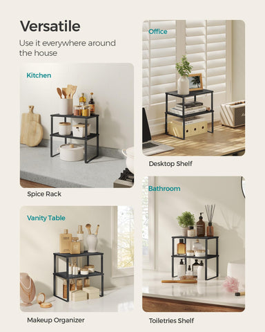 SONGMICS size comparison with jars showing compact footprint and capacity