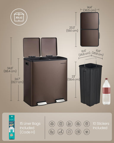 SONGMICS scale comparison next to counter shows compact footprint benefit