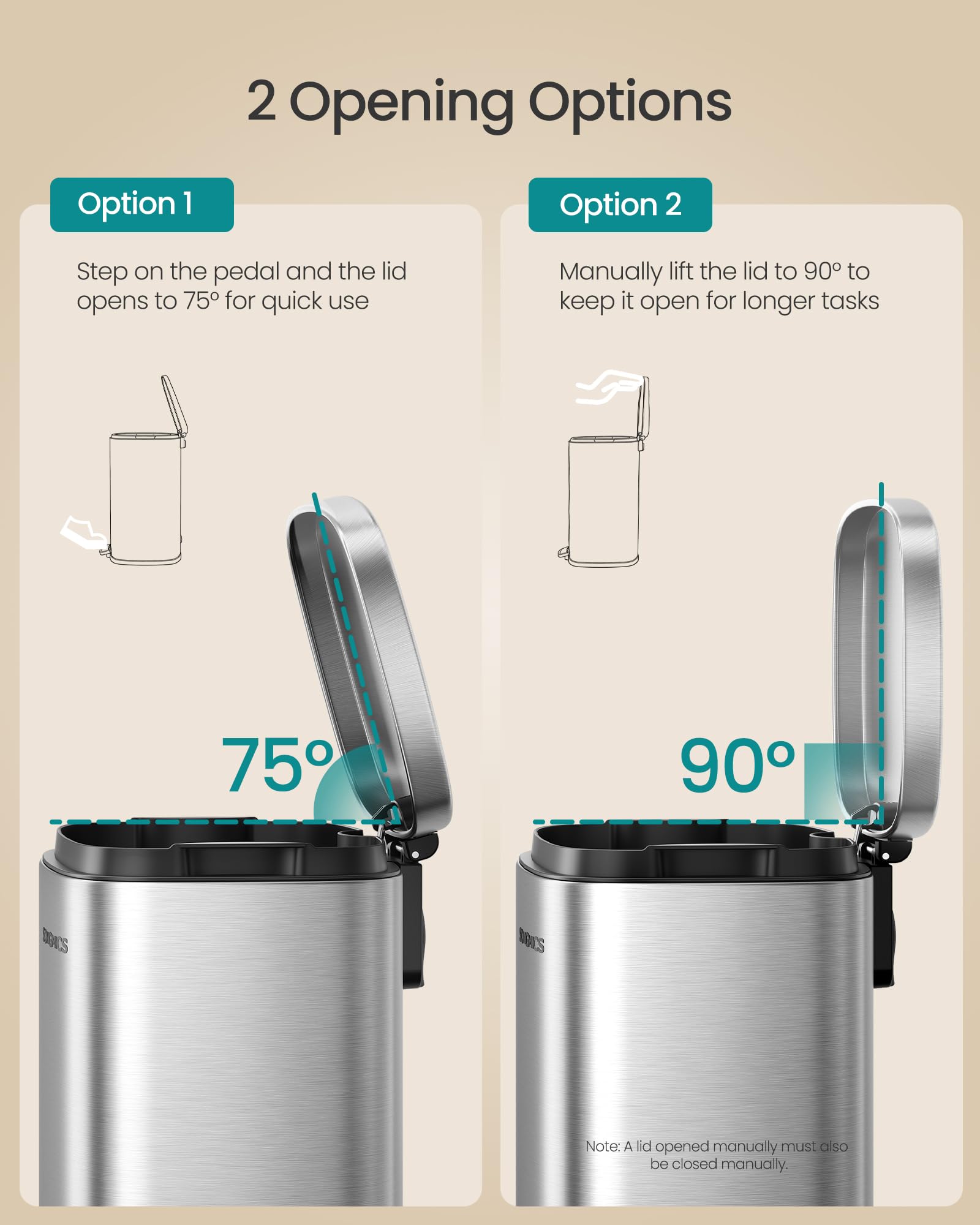 SONGMICS size comparison beside toilet demonstrates space-saving fit