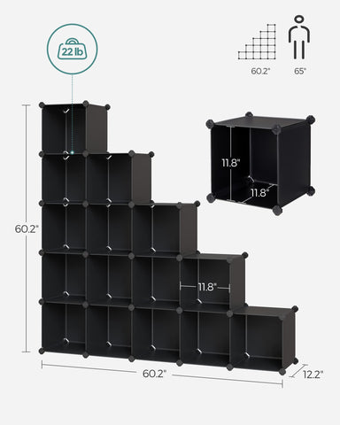 SONGMICS beside a chair to show cube scale and space-saving benefit