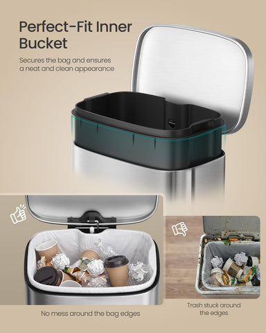 SONGMICS soft-close lid action minimizes noise and disruption