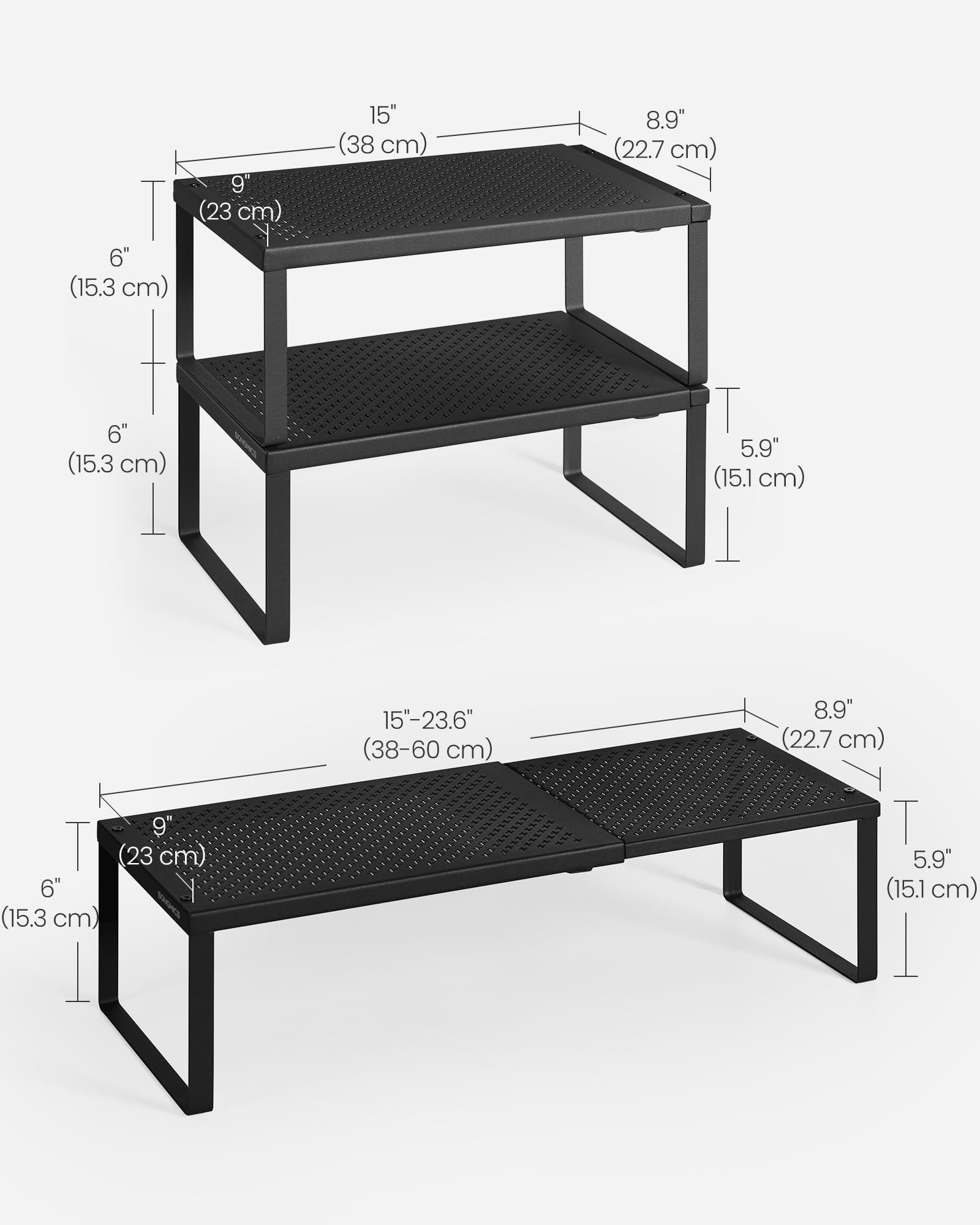 SONGMICS spice rack supporting a small appliance highlighting strong steel support