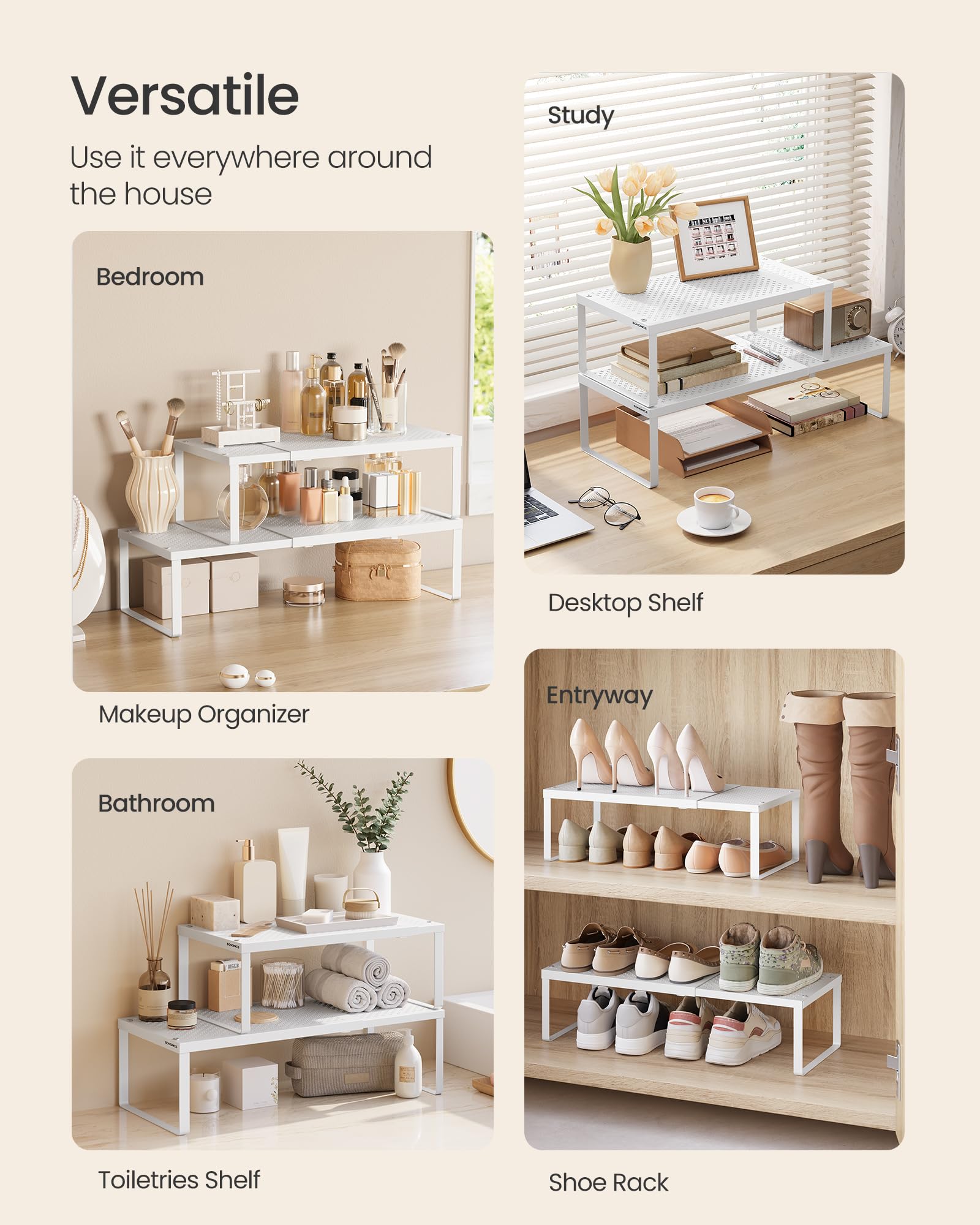 SONGMICS inside cabinet placement illustrating concealed organization benefit