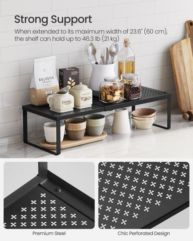SONGMICS spice rack installed inside cabinet maximizing vertical storage space