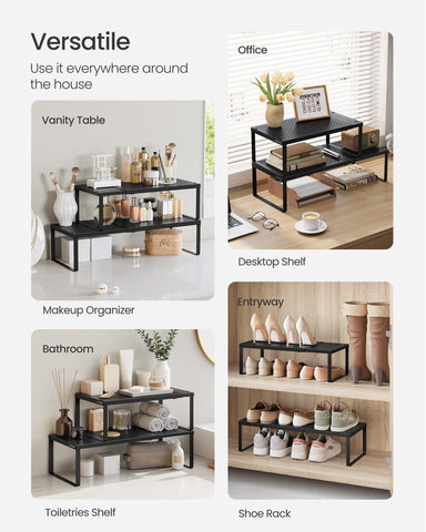 SONGMICS spice rack stacked tiers illustrating expandable multi-level organization