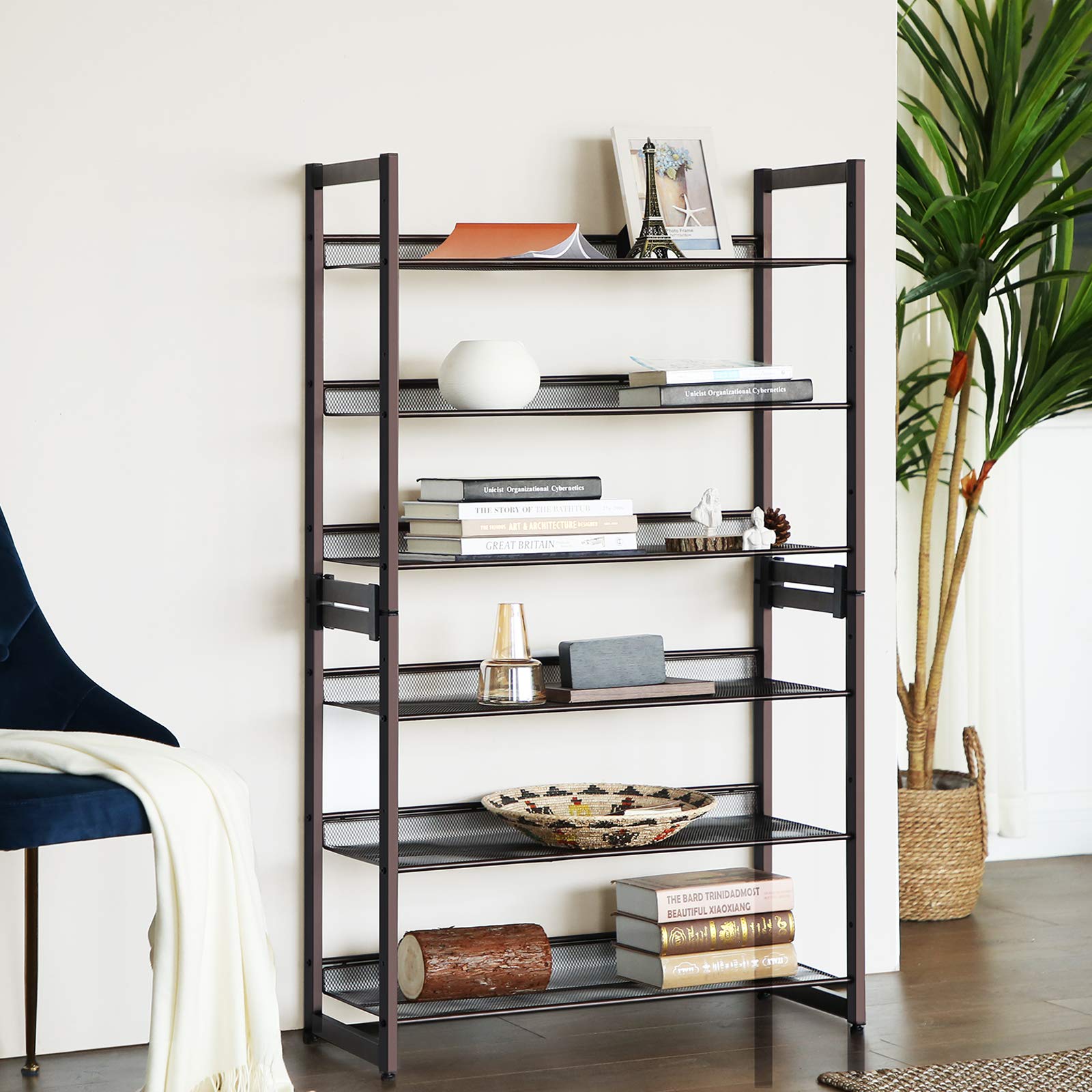 SONGMICS split configuration showing two separate 3-tier racks for flexible placement