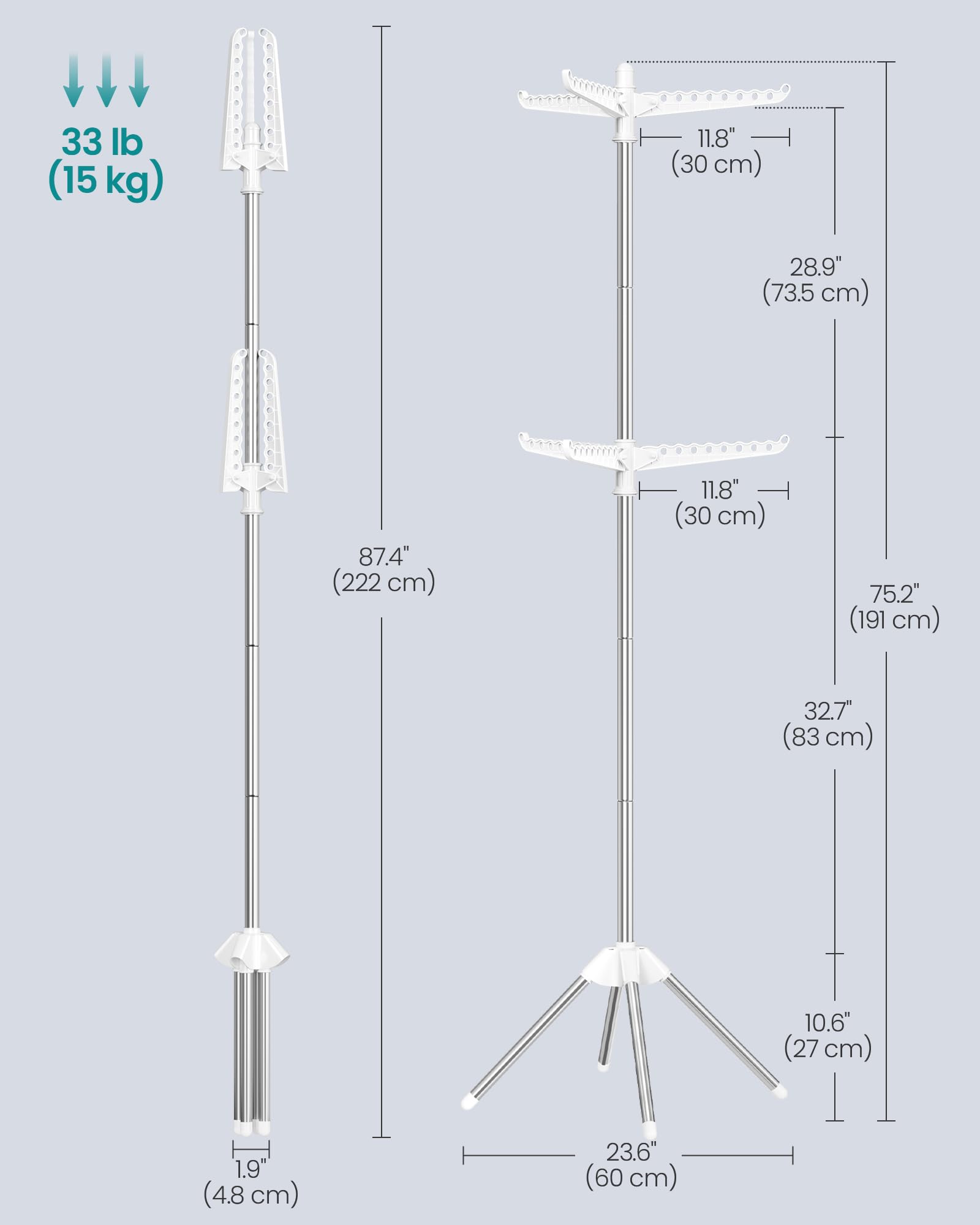 SONGMICS leg base close-up showing four legs and non-slip feet for stability