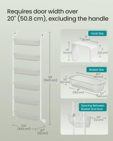 SONGMICS reusable bottom sticker adhered to door to stabilize unit and reduce wobble benefit