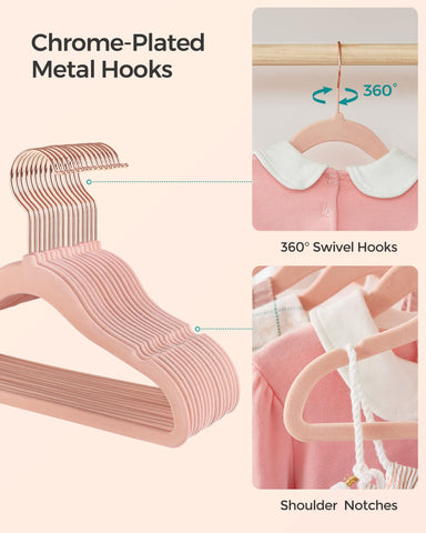 SONGMICS side profile of stacked slim hangers saving closet space