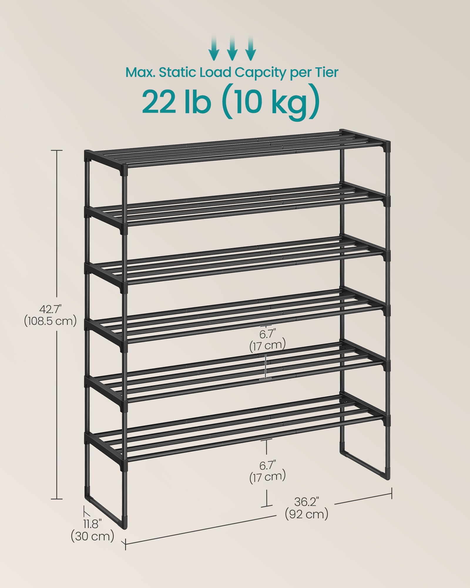 SONGMICS two units stacked showing expanded vertical storage option
