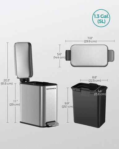 SONGMICS stainless finish detail emphasizing rust resistance and durable surface
