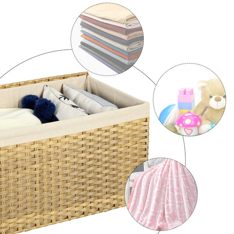 SONGMICS styled in bedroom storing blankets for organized living space