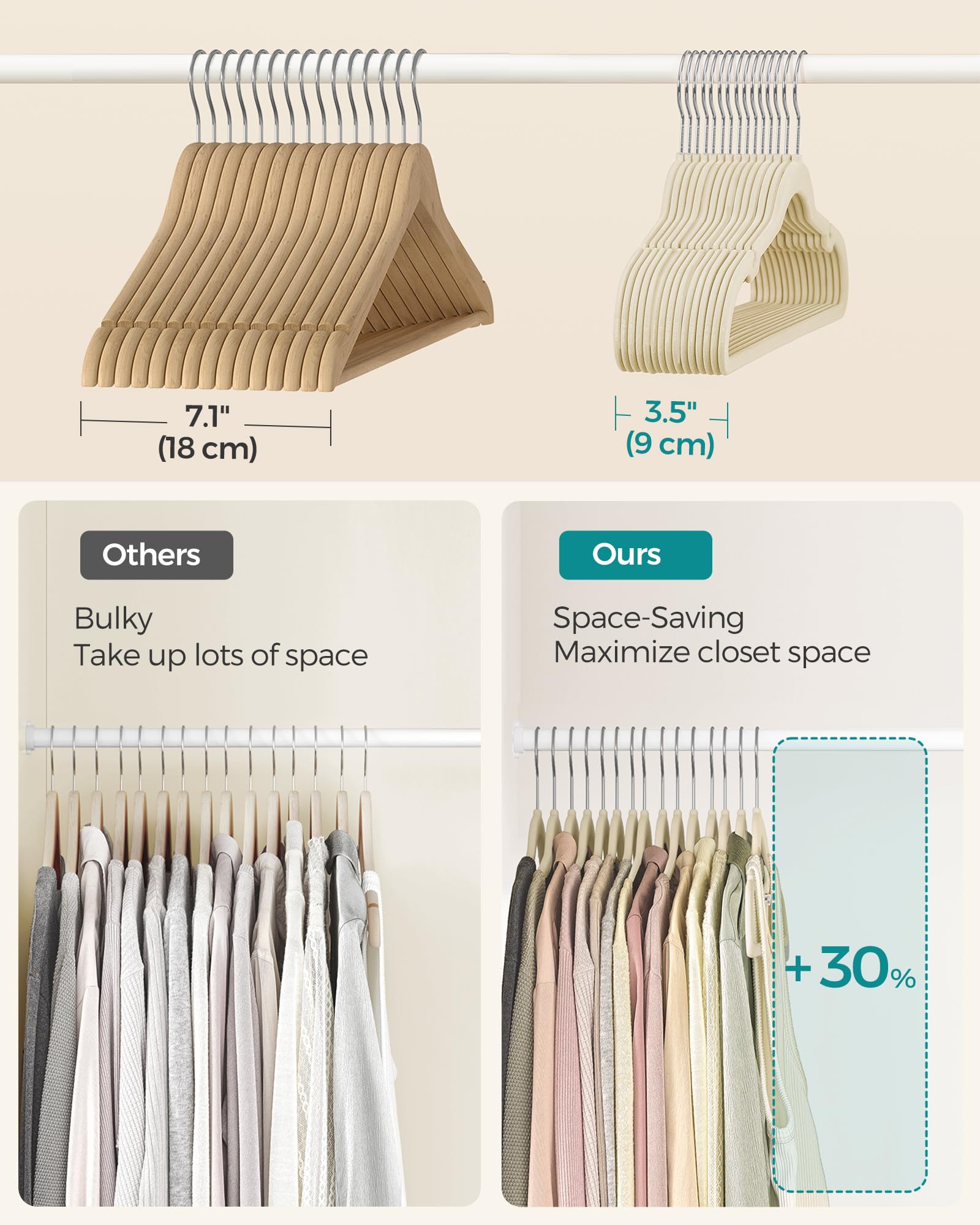 SONGMICS swivel hook rotated 360° for easy access and organized hanging