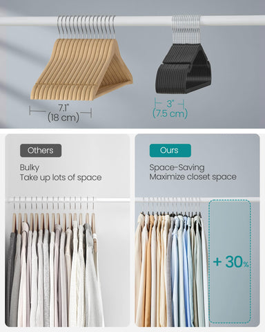 SONGMICS thin-profile beside ruler illustrating 0.2 inch space saving