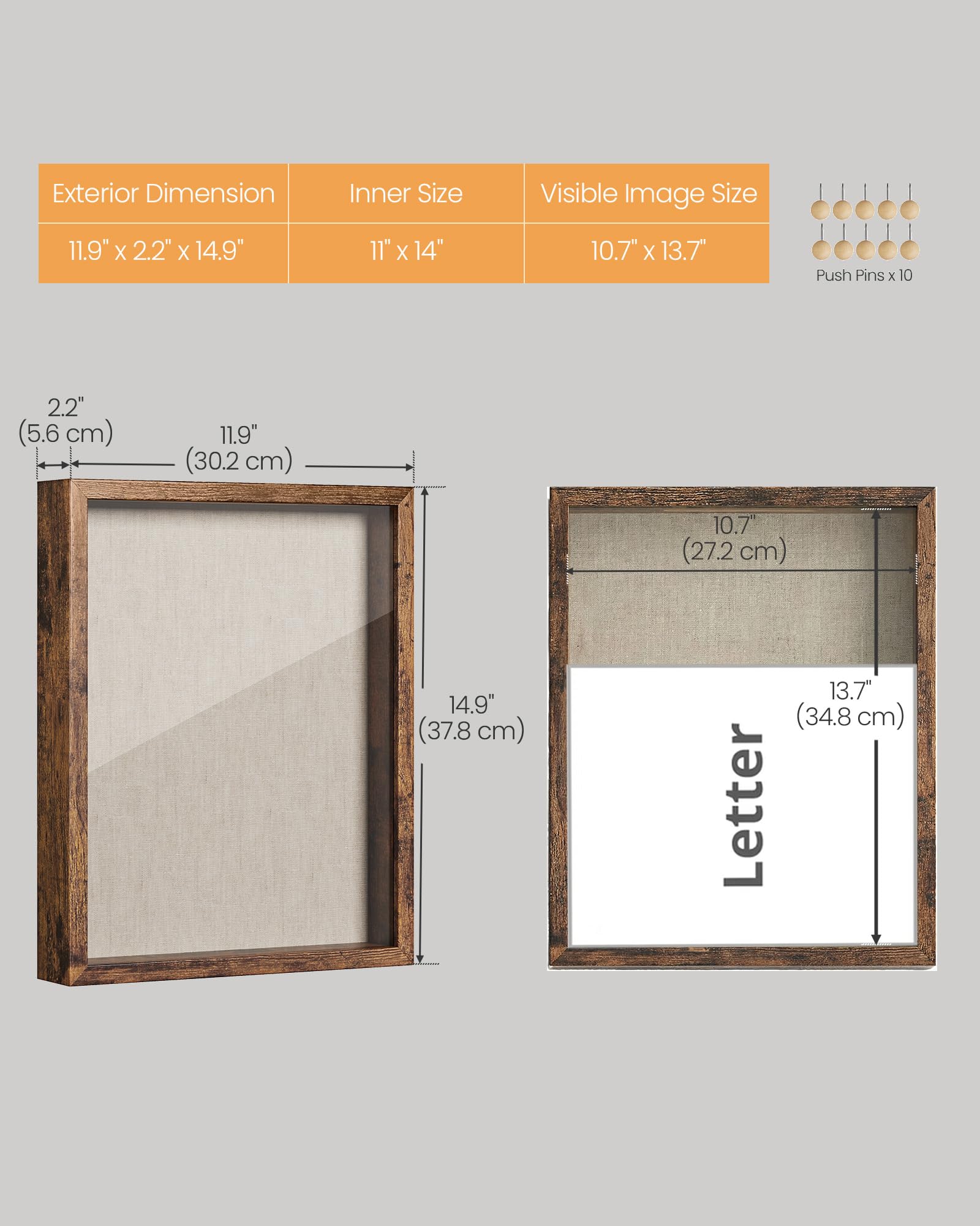 SONGMICS top slot detail with a postcard being inserted for quick updates