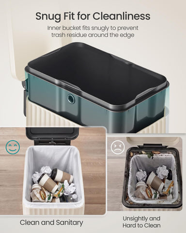 SONGMICS fluted stainless-steel texture close-up hides fingerprints and looks sleek
