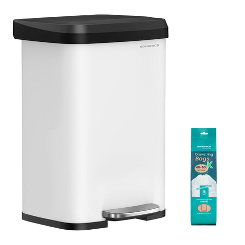 SONGMICS front view showing sleek stainless steel and slim profile benefit: modern look