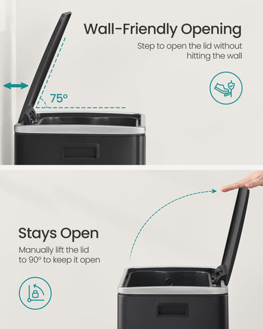 SONGMICS inner bucket removed showing two handles for easy emptying and cleaning