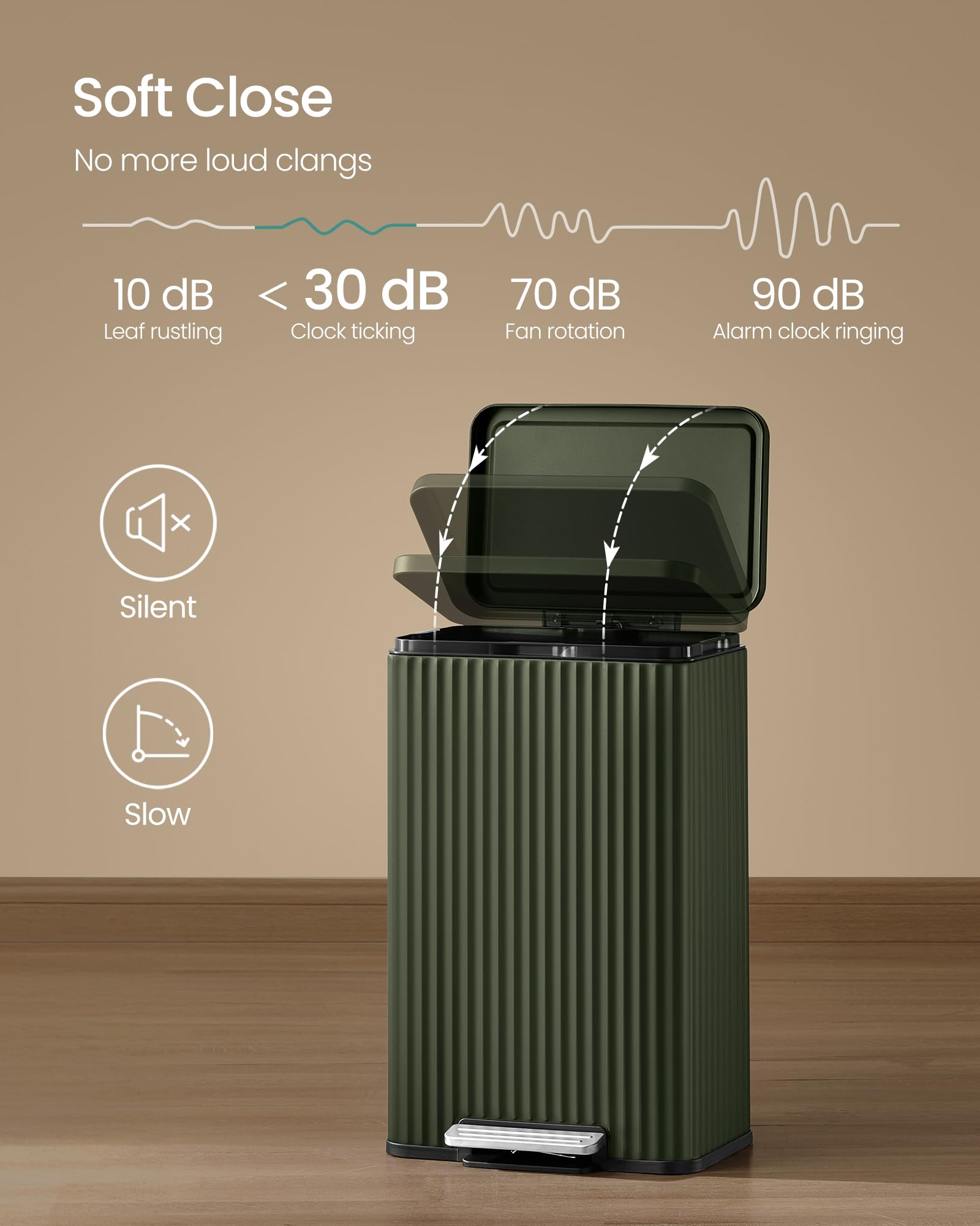 SONGMICS trash can in kitchen lifestyle scene enhancing modern décor