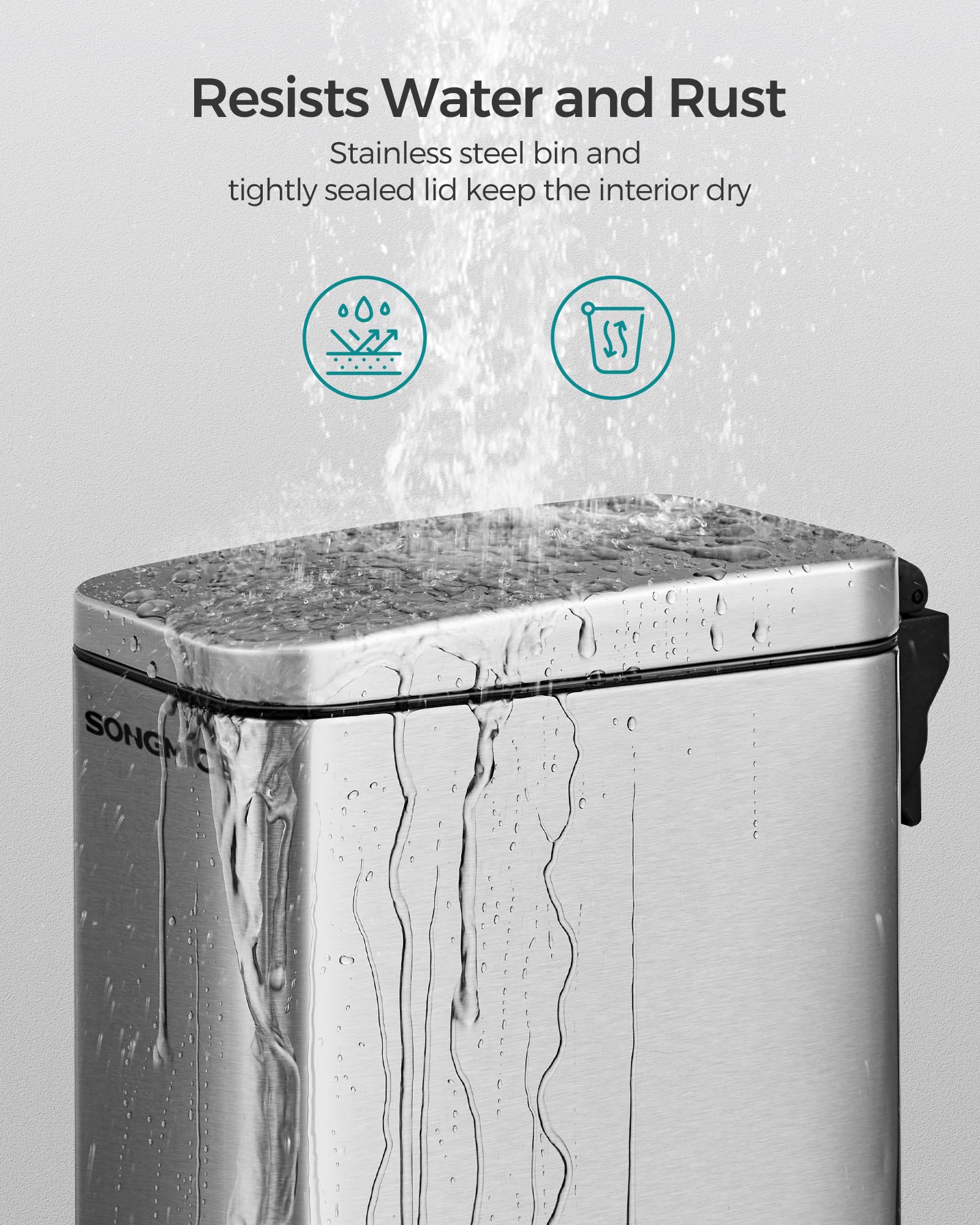 SONGMICS side profile highlighting slim shape to save floor space