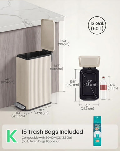 SONGMICS included 15 starter bags displayed for immediate practical use