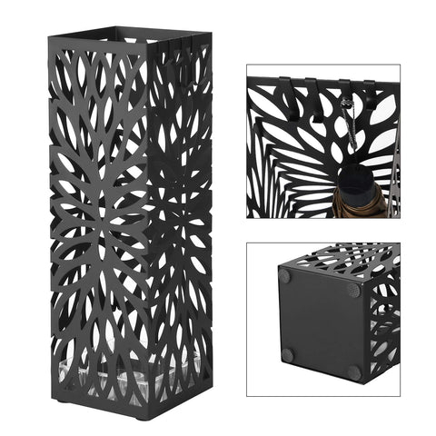 SONGMICS umbrella stand next to shoes to show compact footprint