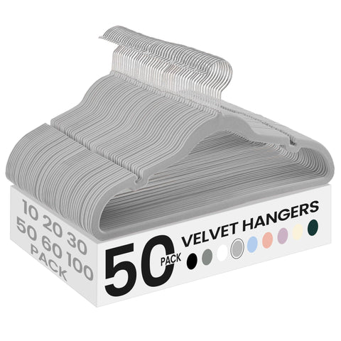 SONGMICS velvet hangers front packaging showing 50-pack benefit