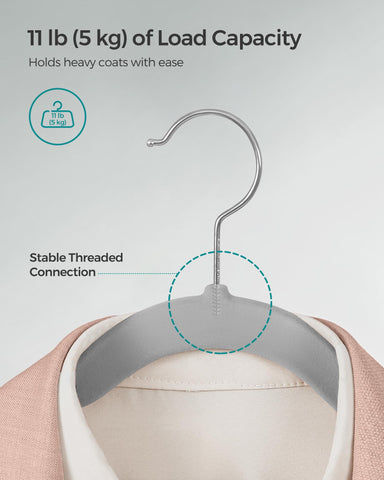 SONGMICS hangers filling a closet rod optimizing space