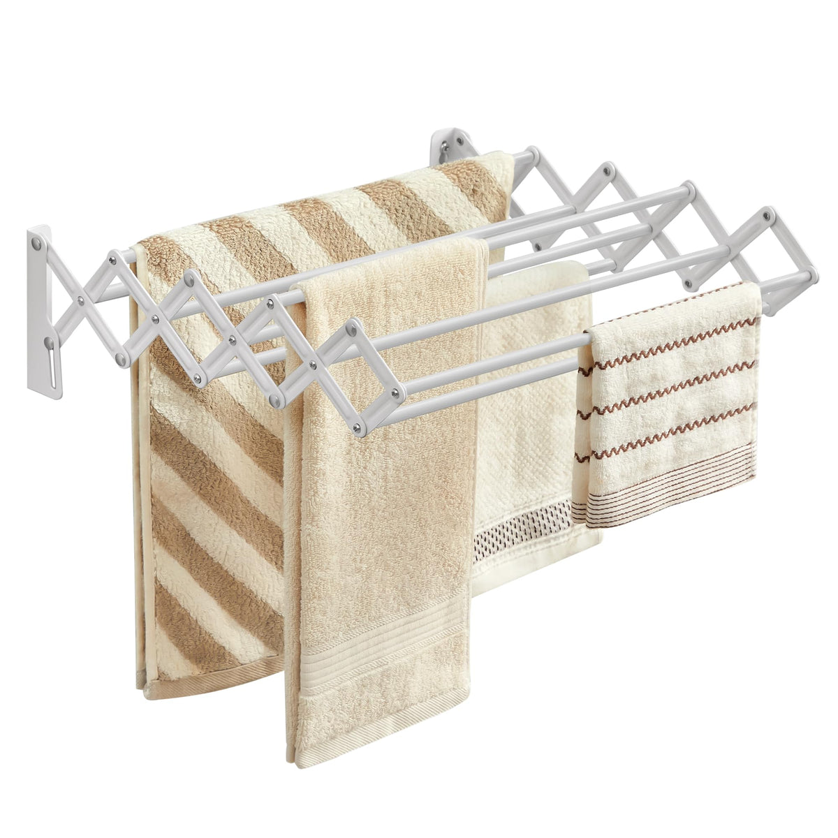 SONGMICS front view of wall-mounted drying rack showing compact design and easy access