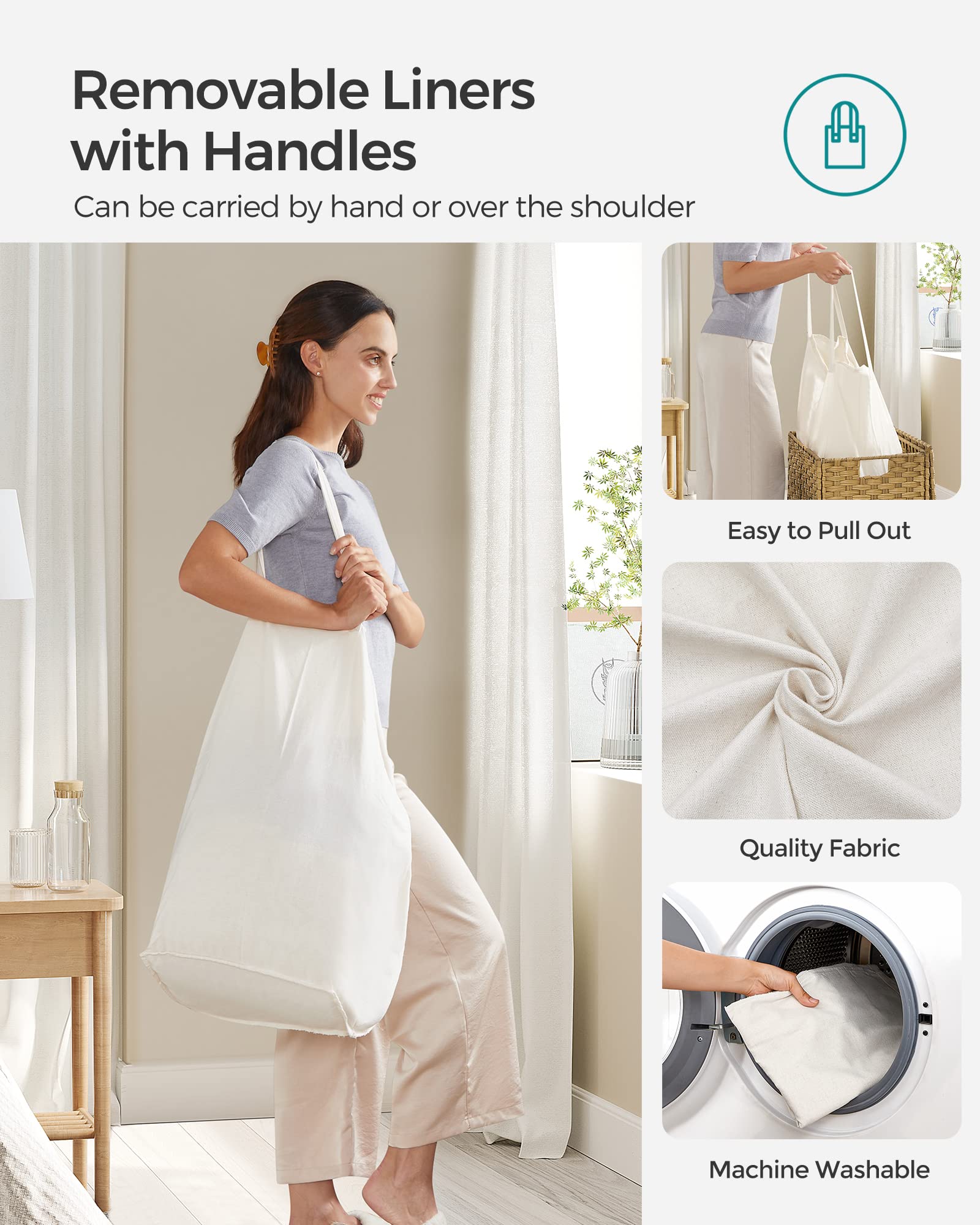 SONGMICS removable washable liner with handle for easy transport