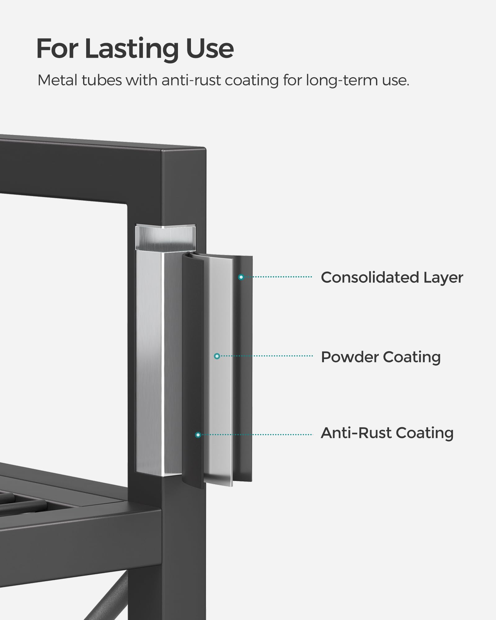SONGMICS X-shaped side brace detail adding structural stability benefit