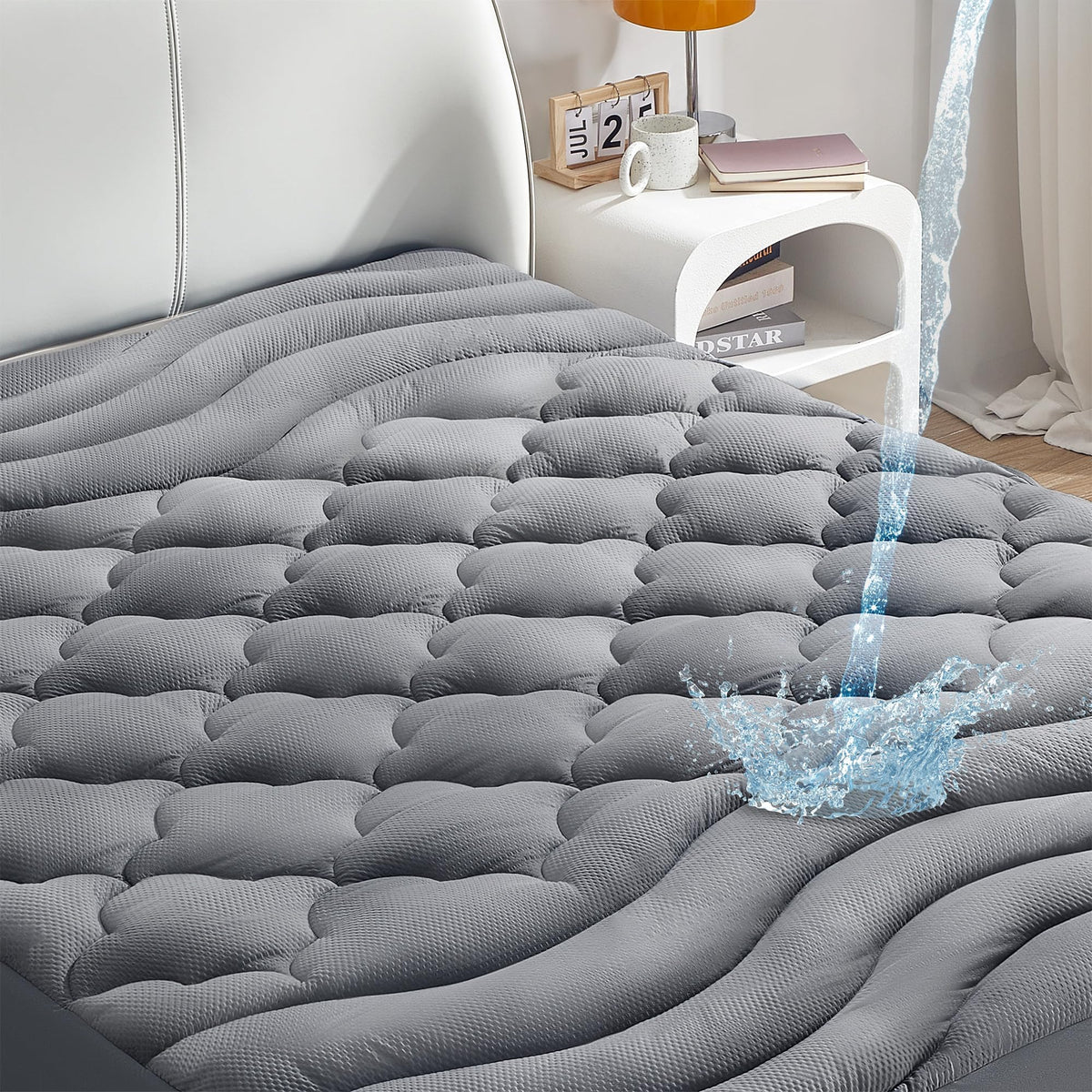 Sonive front view of grey protector showing neat fit and surface comfort