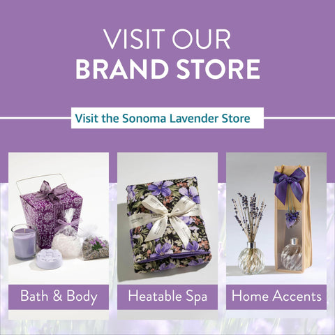 Sonoma Lavender neck pillow draped over shoulders demonstrating soothing support