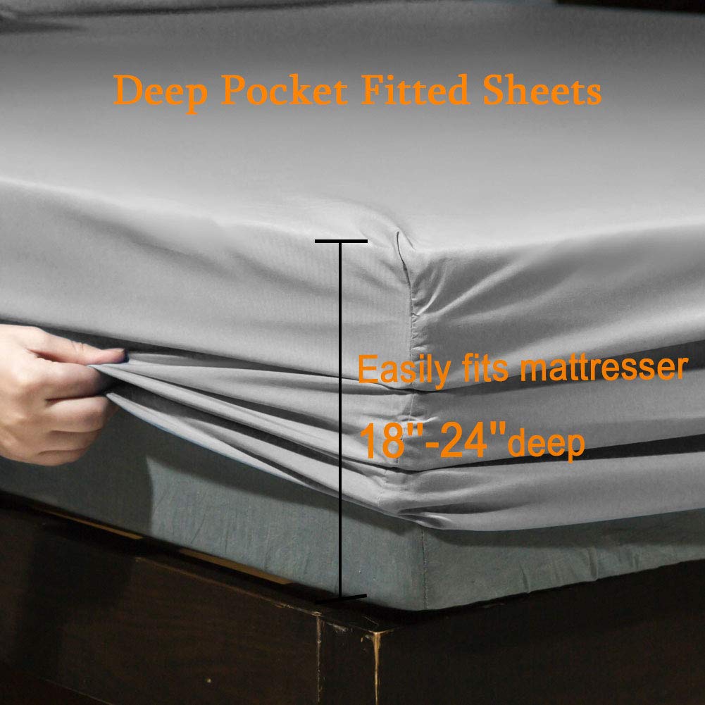 SONORO KATE fitted sheet deep pocket detail showing elastic edge for secure mattress fit