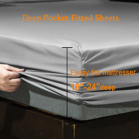 SONORO KATE fitted sheet deep pocket detail showing elastic edge for secure mattress fit