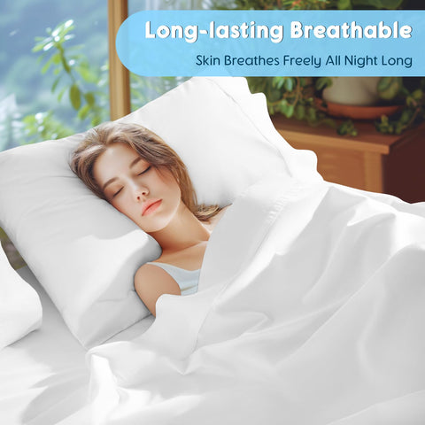 SONORO KATE sheets fitted on thick mattress illustrating 18–24 inch fit
