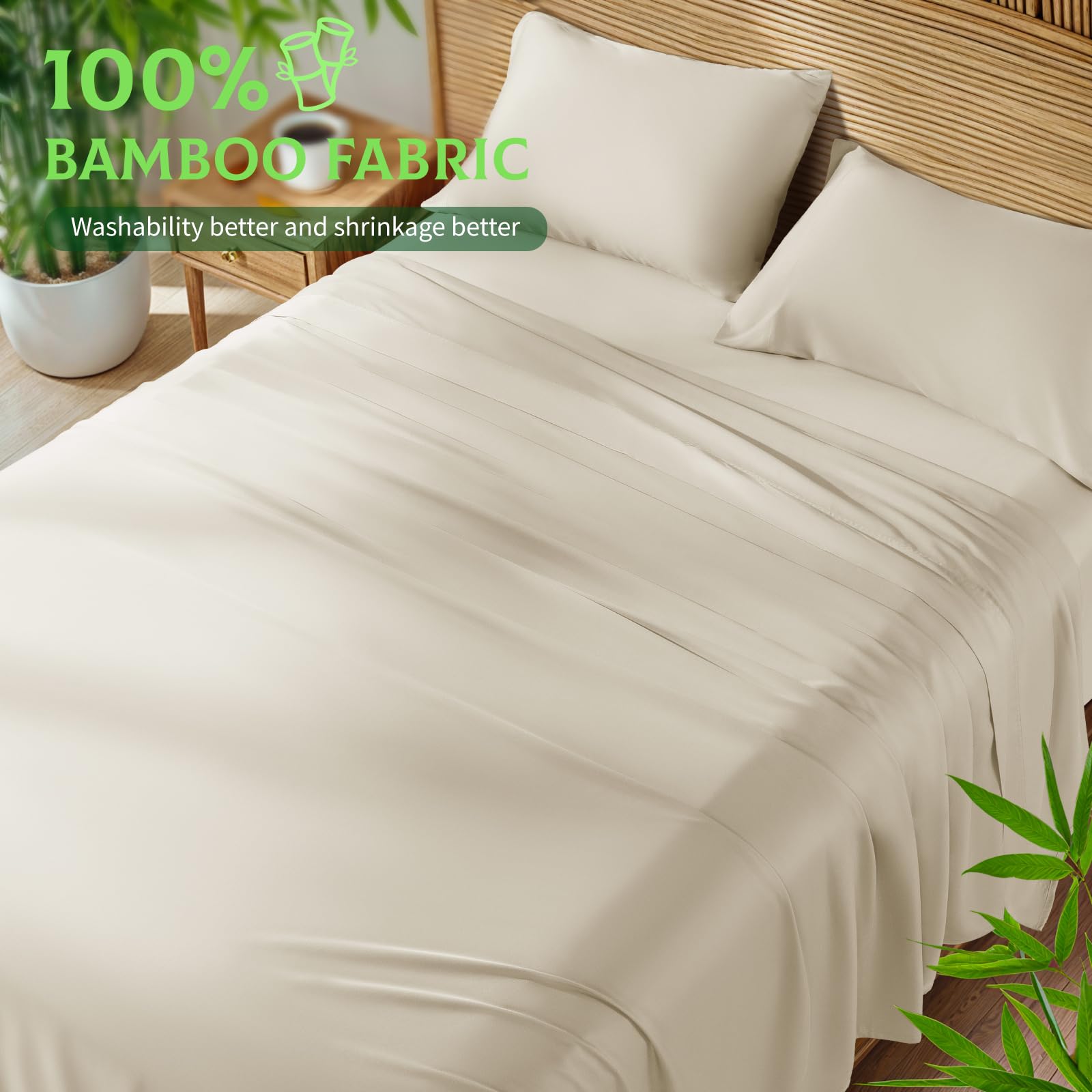 SONORO KATE fitted sheet deep pocket close-up showing secure fit benefit