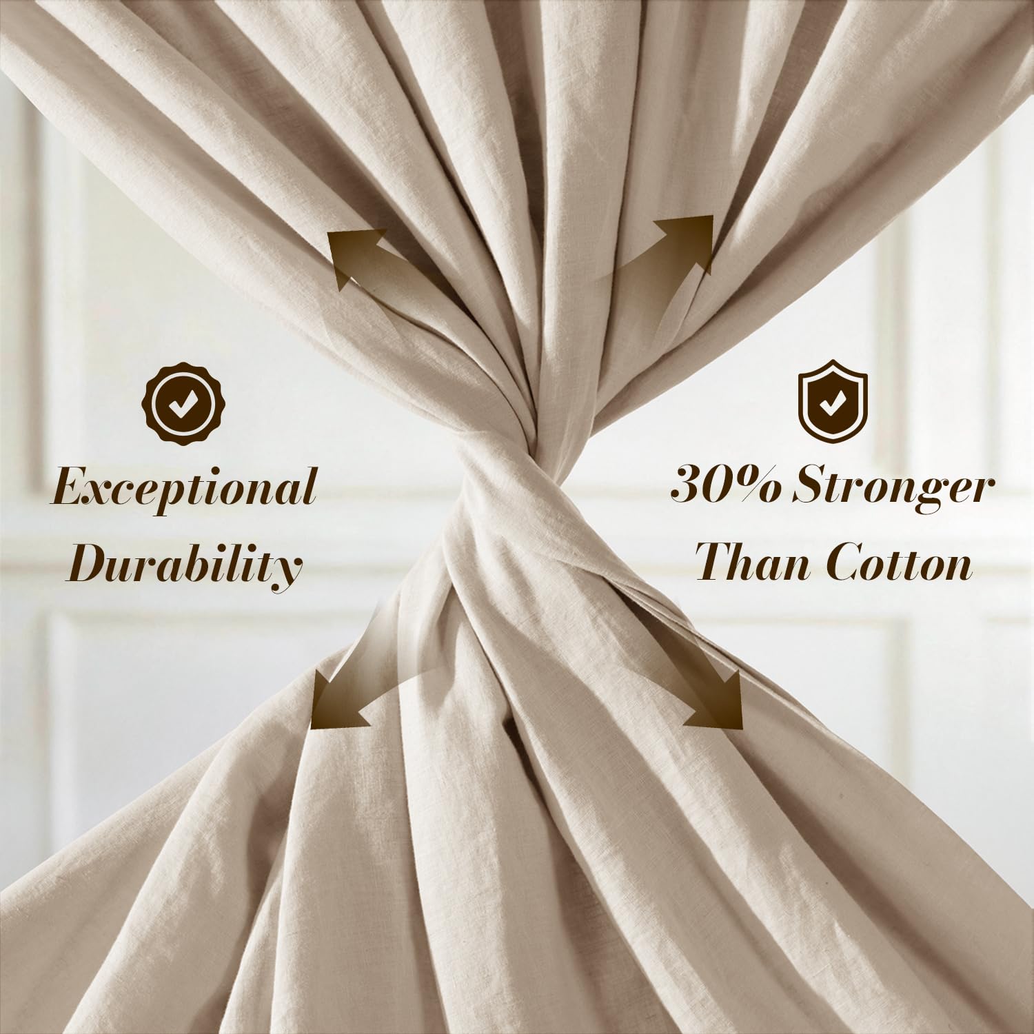 SONORO KATE flat sheet spread on bed illustrates airy coverage and drape benefit