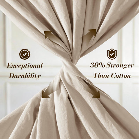 SONORO KATE flat sheet spread on bed illustrates airy coverage and drape benefit