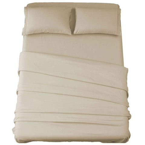 SONORO KATE front view of packaging showing queen 4-piece set and convenience