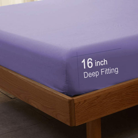 SONORO KATE fitted sheet on mattress showing scale and compatibility with 16-inch depth