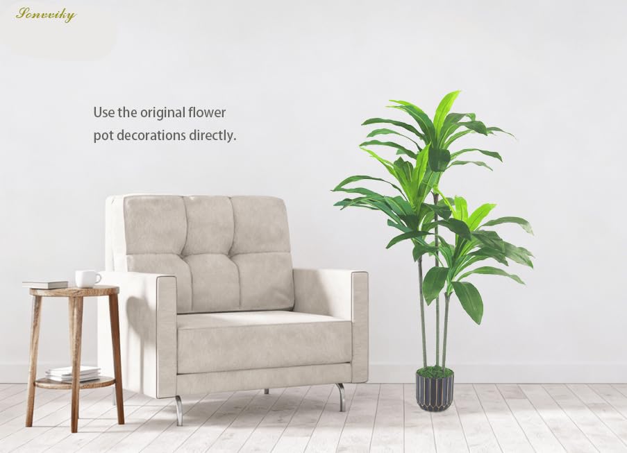 Sonvviky dracaena black pot detail highlighting weighted base stability