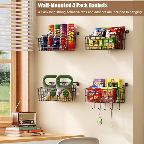 Sonyabecca basket with S-hooks demonstrating additional hanging storage options