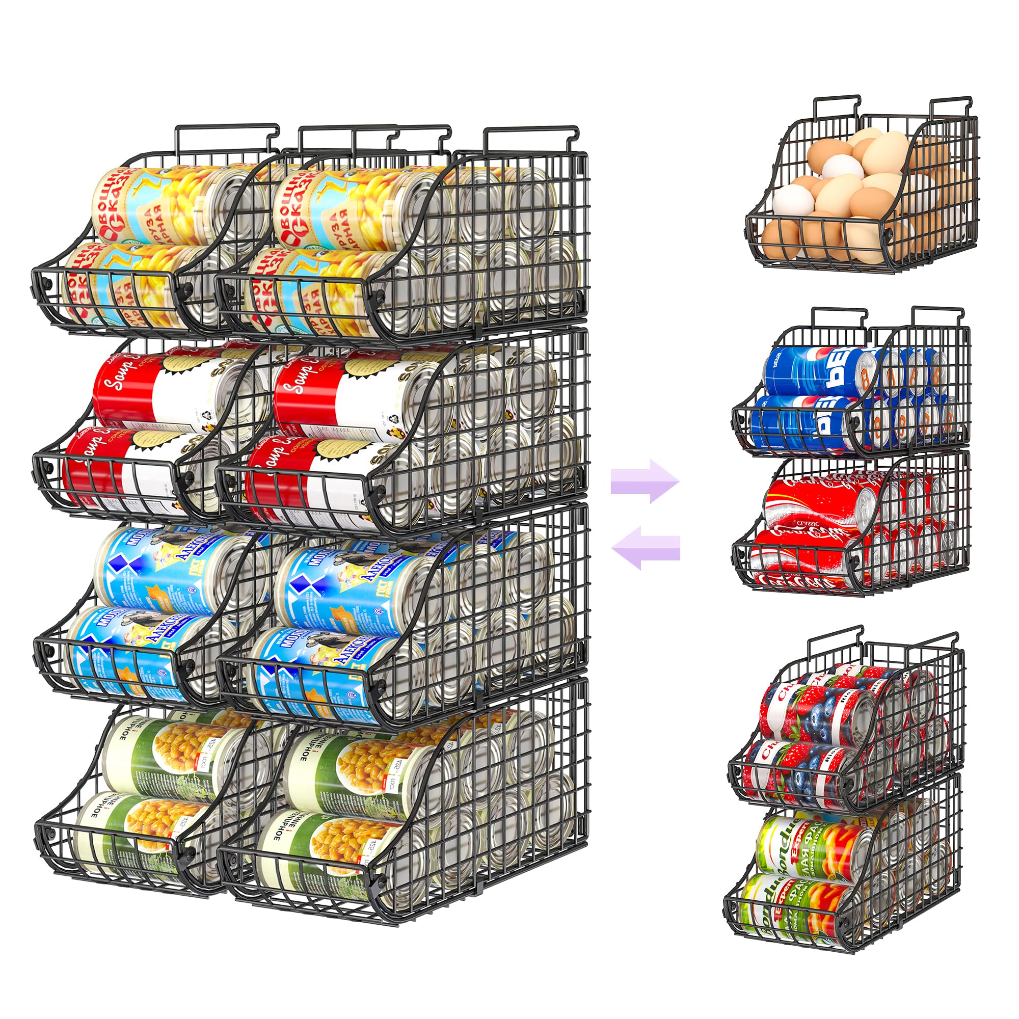 Sonyabecca front view of stacked can organizer showing neat storage benefit