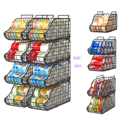 Sonyabecca front view of stacked can organizer showing neat storage benefit