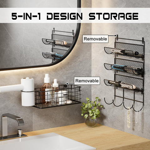 Sonyabecca hooks organizing cords and brushes for quick grab-and-go styling