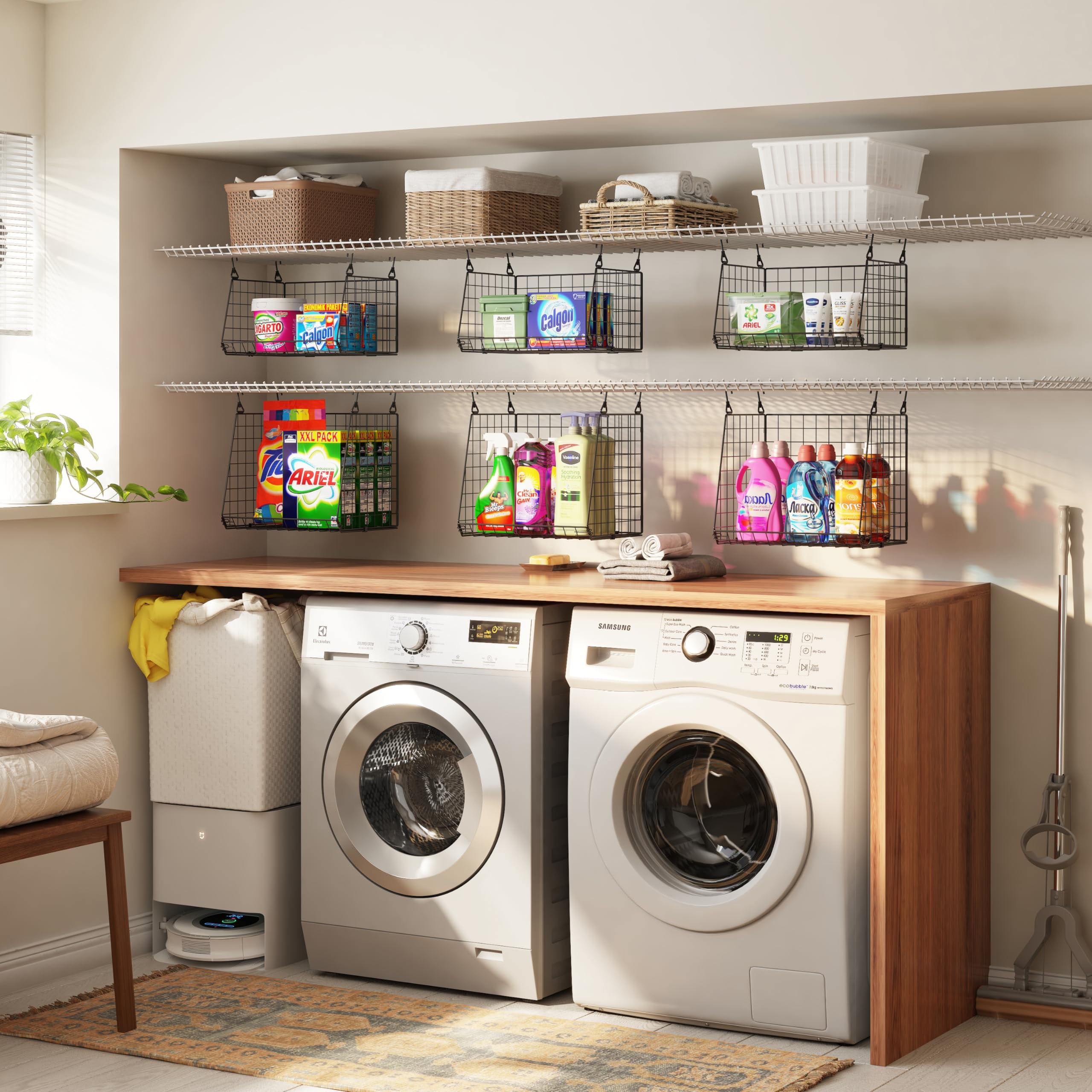 Sonyabecca in use over washer organized supplies for space-saving benefit