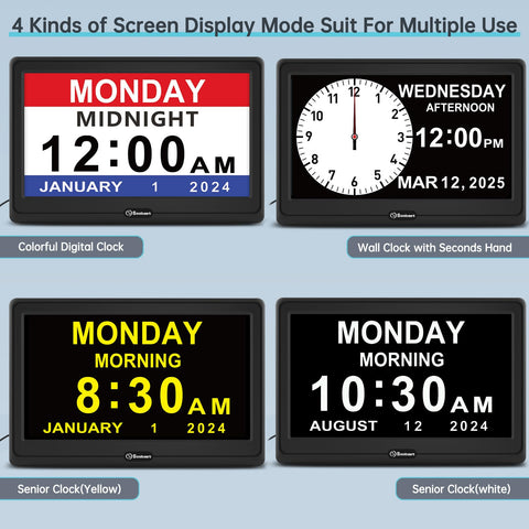 Soobest control buttons and alarm labels close-up for simple adjustments