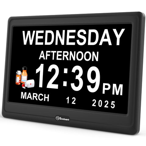 Soobest front display showing date day and time for quick orientation