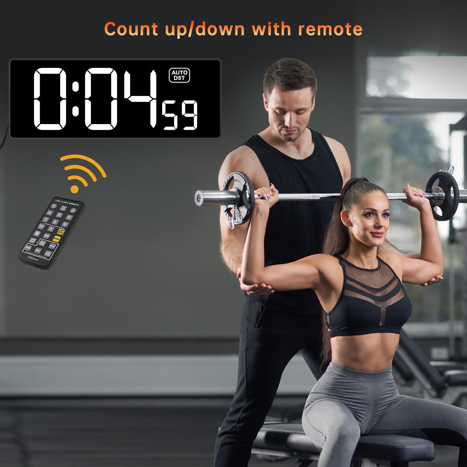 Soobest mounted on gym wall for easy interval timing and class visibility